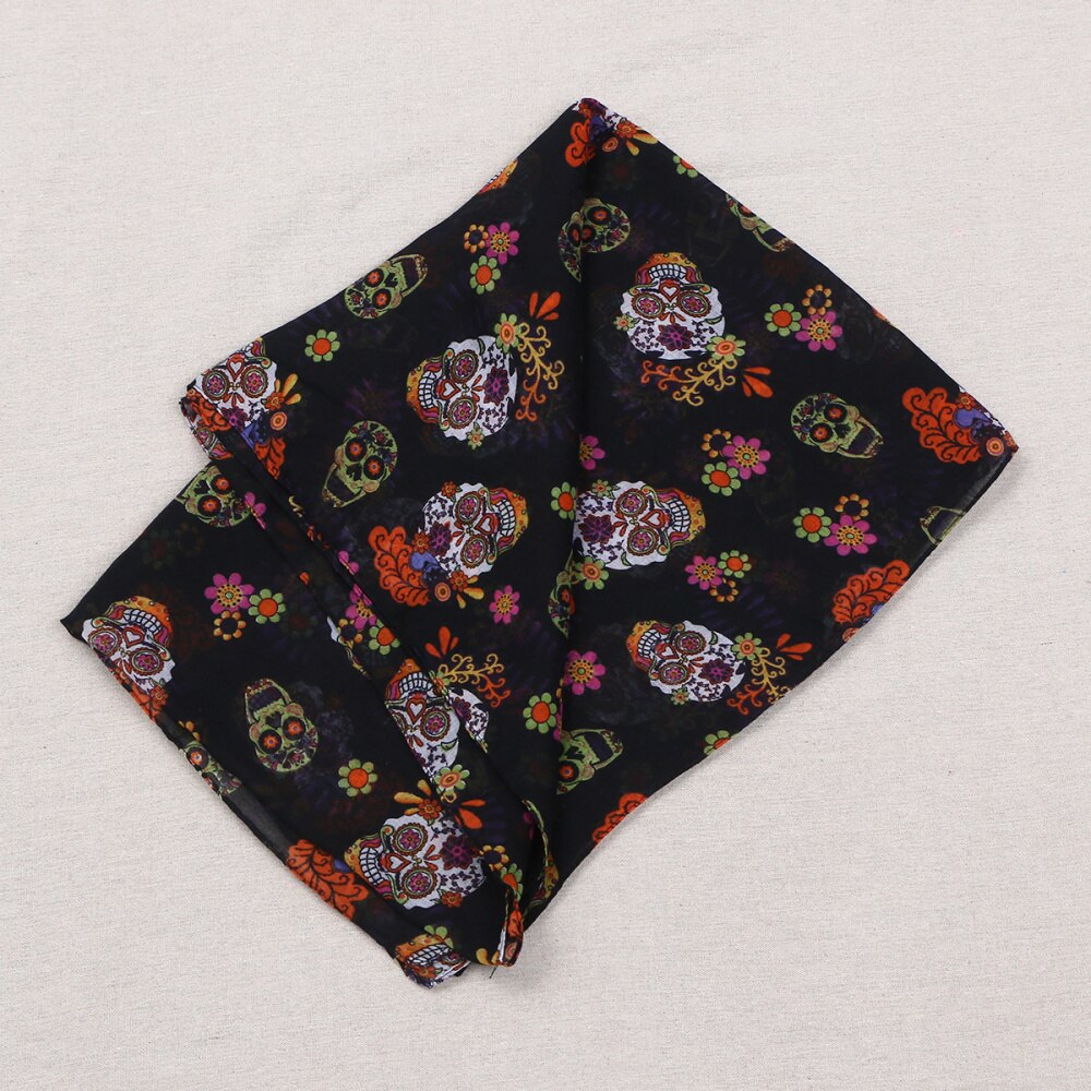 Foulard imprimé de squelette drôle, châle décoratif pour fête de Festival