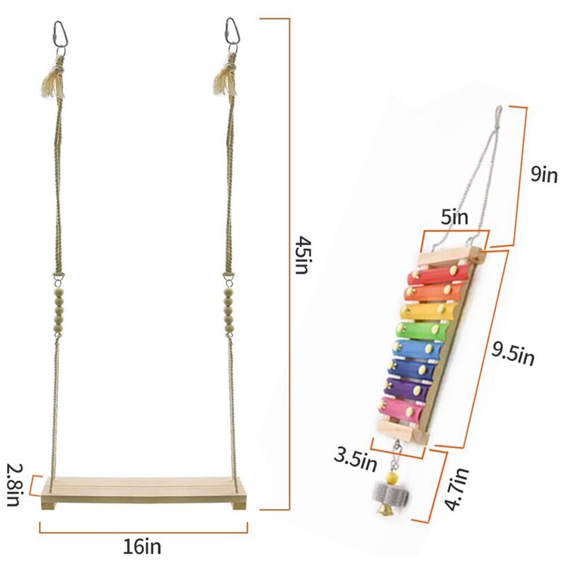 Chicken Swing Toys and Chicken Toys Xylophone, 2 Pack Chicken Toys for Poultry Run Rooster Hens Chicks Pet Parrots Macaw