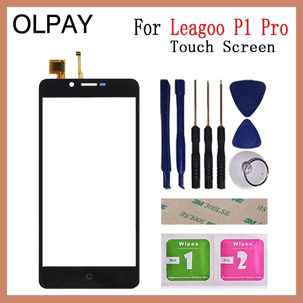 OLPAY 5.0 ''Mobiele Telefoon Touchscreen Voor Leagoo P1 Pro Touch Screen Digitizer Glas Panel Lens Sensor Glas Gratis Lijm + doekjes: Black With Tools