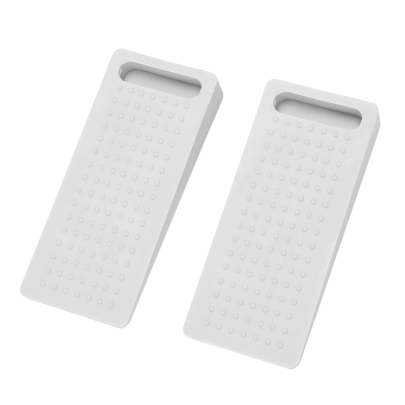 2 Pcs Rubber Door Stop Wedge Gray for Wood Tile Floors