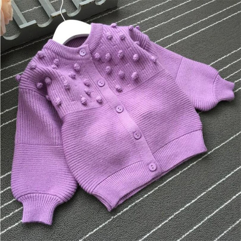 Gebreide Meisjes Vest Jas Wollen Katoen Meisjes Truien Winter Lente Pompom Kids Truien Voor Meisjes Trui Bovenkleding