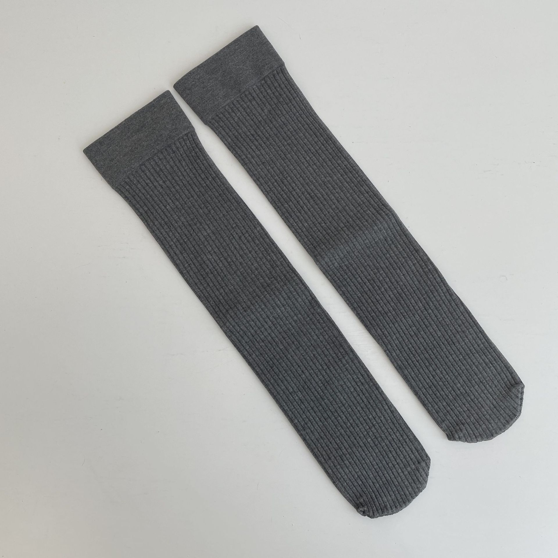 Dunne Effen Streep Vrouwen Kousen Lange Buis Sokken Lingerie Dij Kniehoge Breien Japanse Harajuku Kawaii Voor Meisjes Kleding: Dark Gray