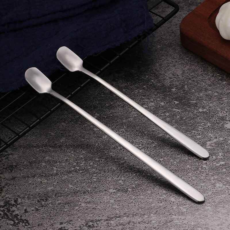 Stainless Steel Ice Spoon Dessert Spoons Korean Top Grade Coffee Stirring Spoon For Dinnerware