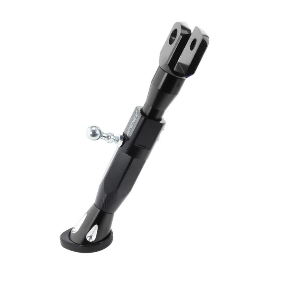 Pata de cabra para motocicleta, soporte de pie modificado CNC de aleación de aluminio, altura ajustable, 22-25CM: Negro