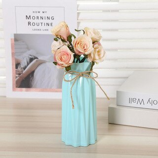 Plastic Vaas Bloempot Decoratie Thuis Vazen Voor Bloemen Nordic Bloempot Home Deco Bloemstuk Kamer Decoratie Ваза: Blue