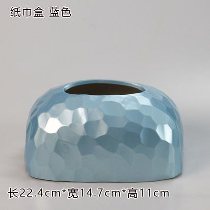 Boîte à mouchoirs en céramique dorée moderne, boîte de rangement pour serviettes en papier, décoration de bureau Simple pour maison salon Restaurant hôtel: B