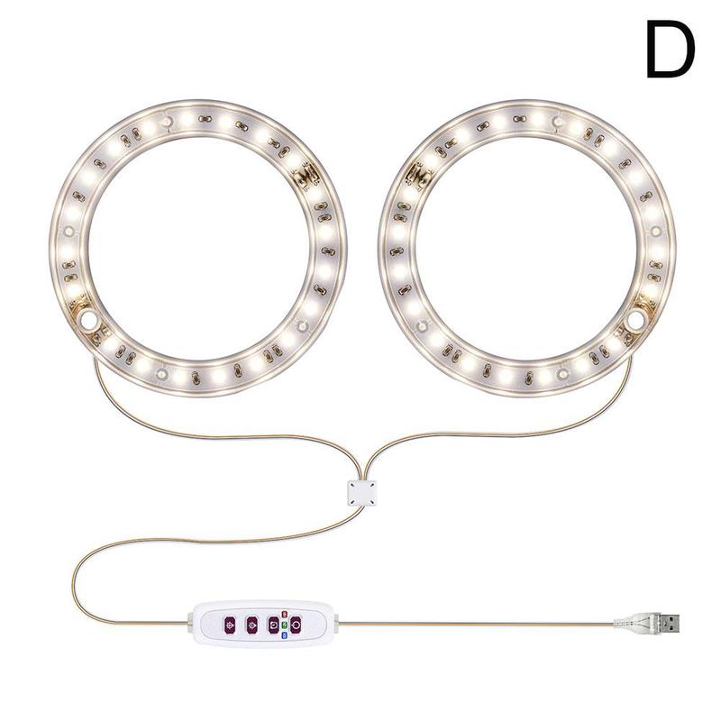 Angel Ring Led Groeien Licht Groeien Lamp Usb Phytolamp Voor Planten 5V Lamp Voor Planten Groei Verlichting Voor Indoor plant: Yellow light 2 heads