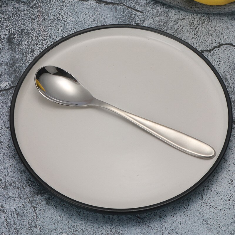 304 Stainless Steel Western Food Knife And Fork hanyi Series Steak Knife Dinner Fork Dessert Stirring Spoon Fruit Fork: II Tip Spoon