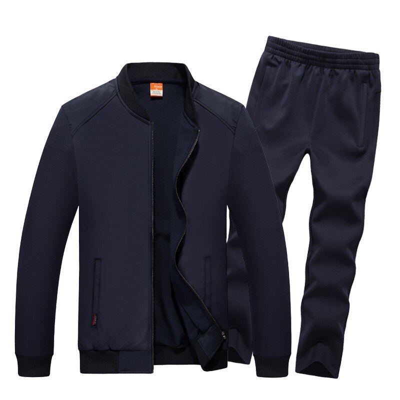Träningsoveraller män män sportkläder hoodies set vår höst kostymer kappor+byxor herr sweatshirts plus storlek l -8xl: Blå / Xl