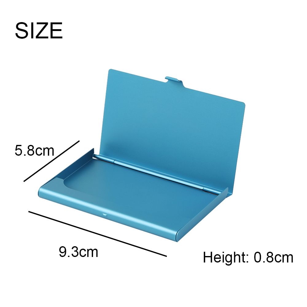 Kleurrijke roestvrijstalen kaarthouder, creditcardhouder van metaal, visitekaartjesdoos van zilverkleurig aluminium, visitekaartjesdoos van metaal