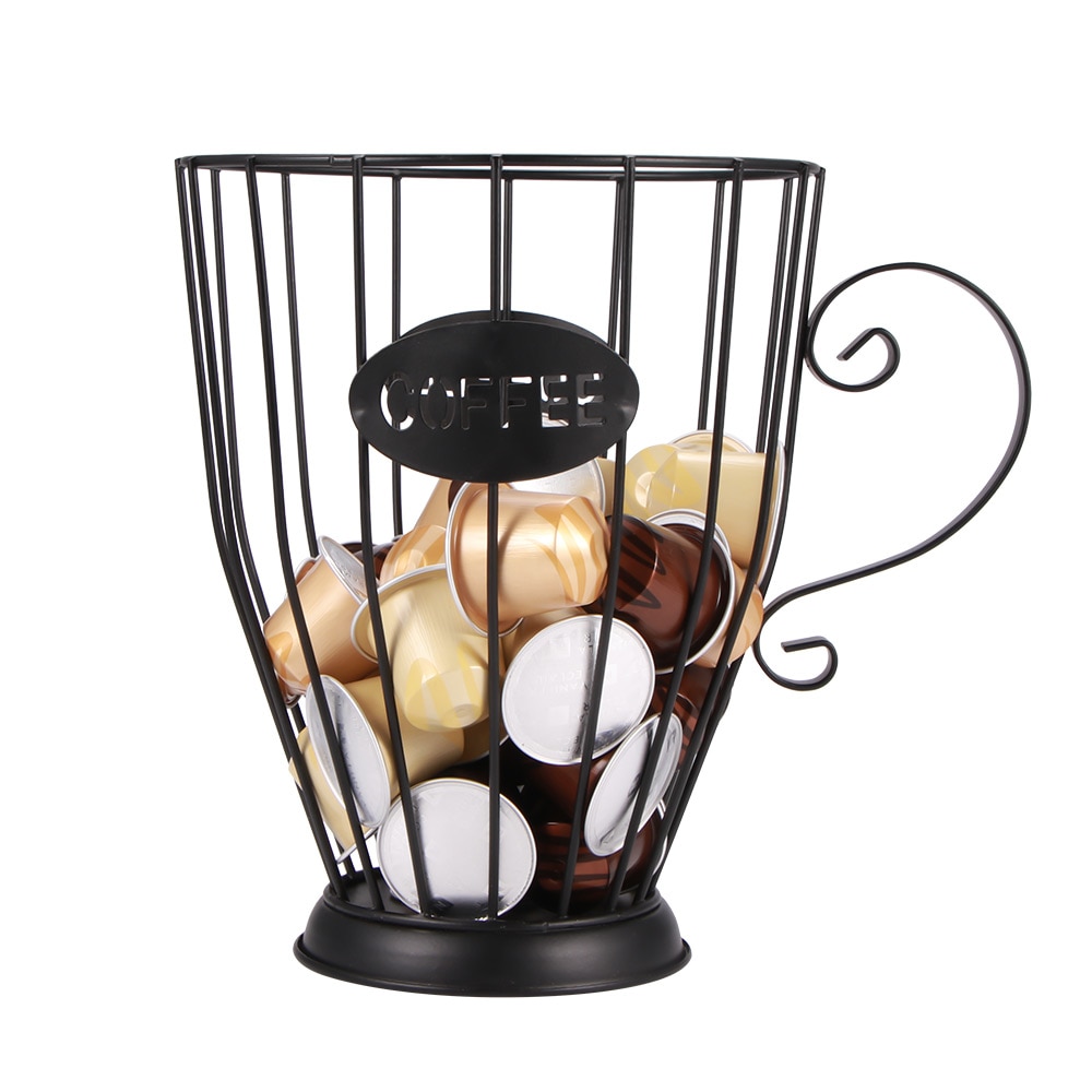 Iron Fruit Basket/Coffee Capsule Storage Basket Coffee Cup Shape Fruit Coffee Pod Storage Box For Home Cafe Decoration