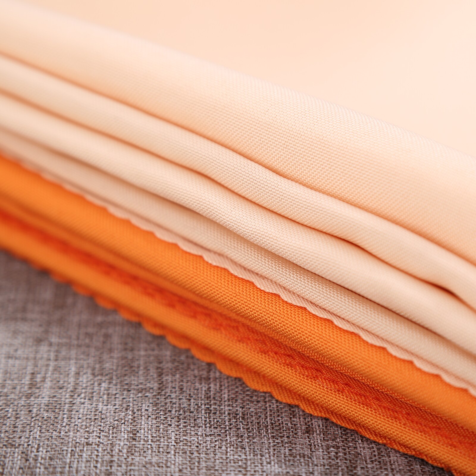 Serviettes en tissu Polyester Orange/Champagne, 6 pièces, décor de Table pour cérémonie de mariage, fournitures de fête élégantes durables