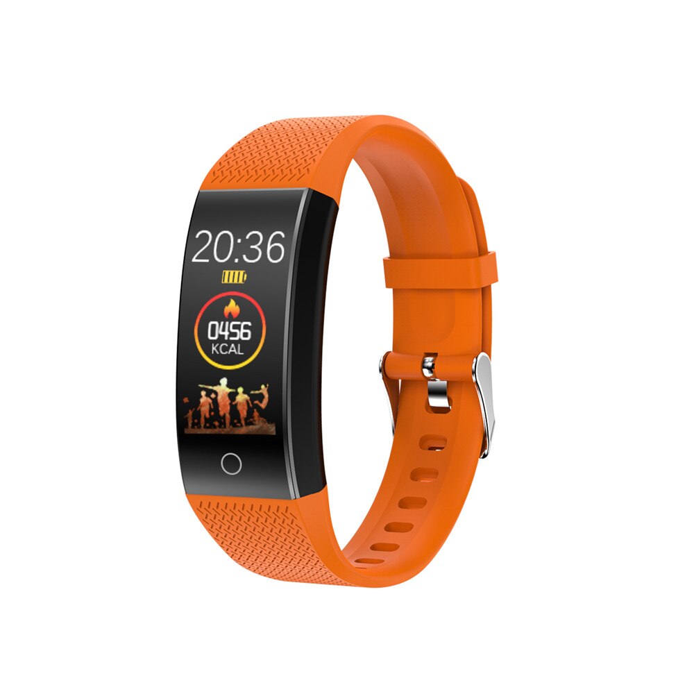 Body Temperatuur Detection Universal Smart Armband Grote Screen Horloge Immuniteit Meting Bloed Zuurstof Bloeddruk Hart: Oranje