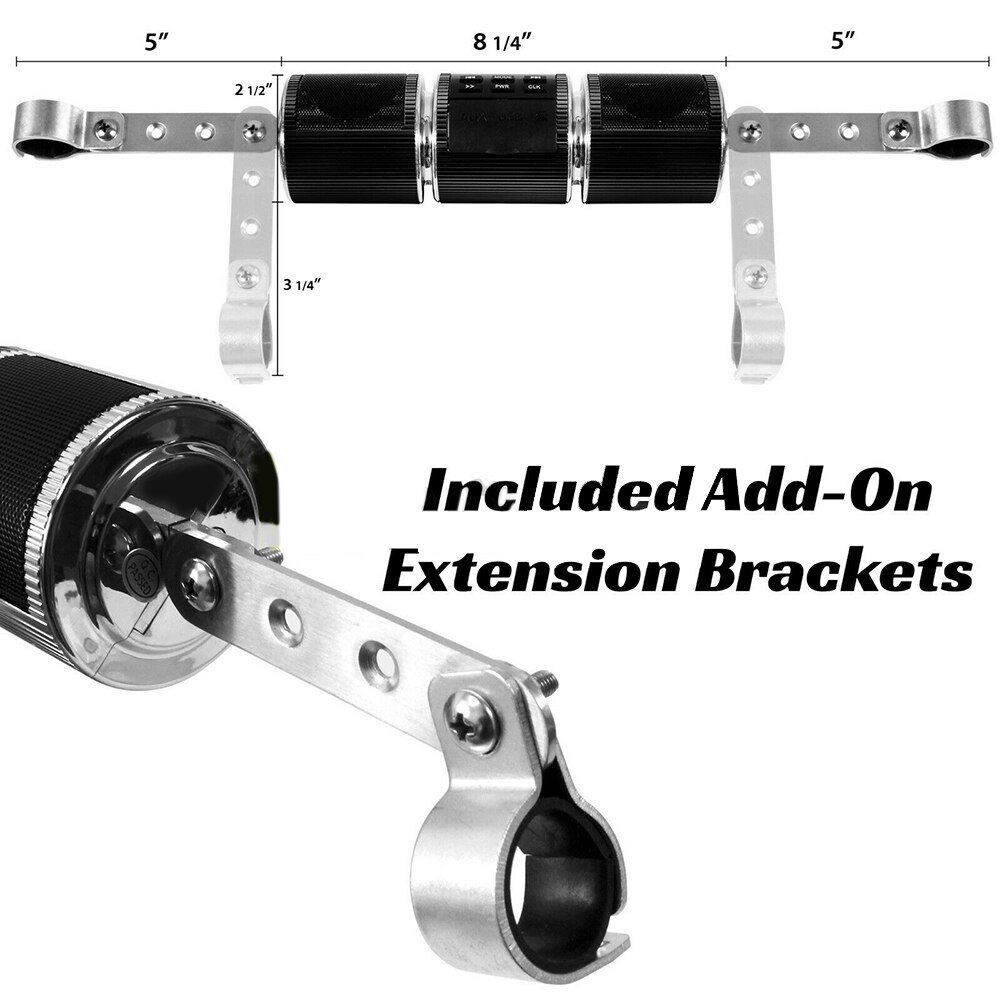 Bluetooth Music Player Sound System Stereo Speaker Kit FM Sound Aluminum