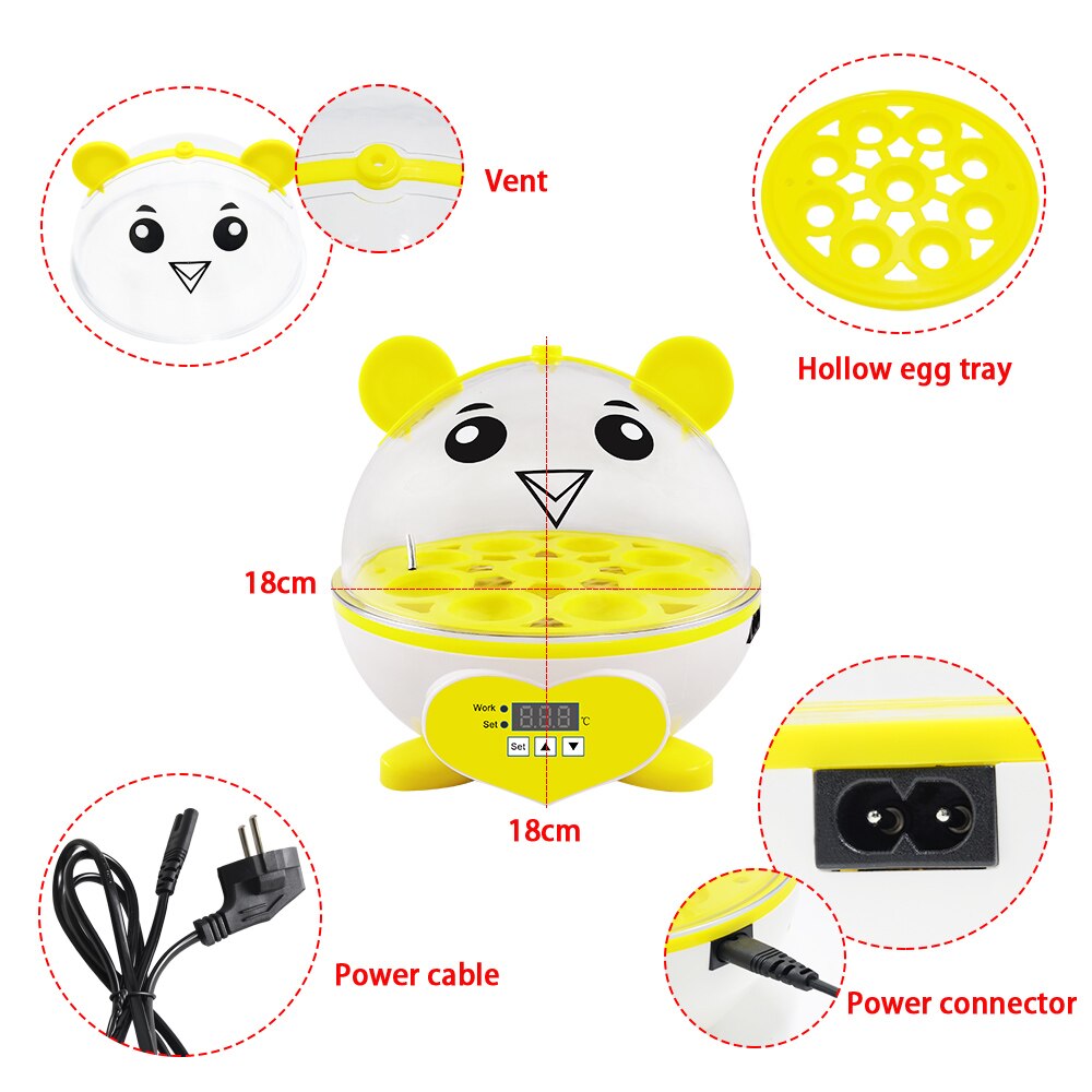 Coupon Cute Mini 9 Eggs Incubator Incubation Brooder Manual Egg Turning Chicken Duck Quail Birds Egg Incubator CE