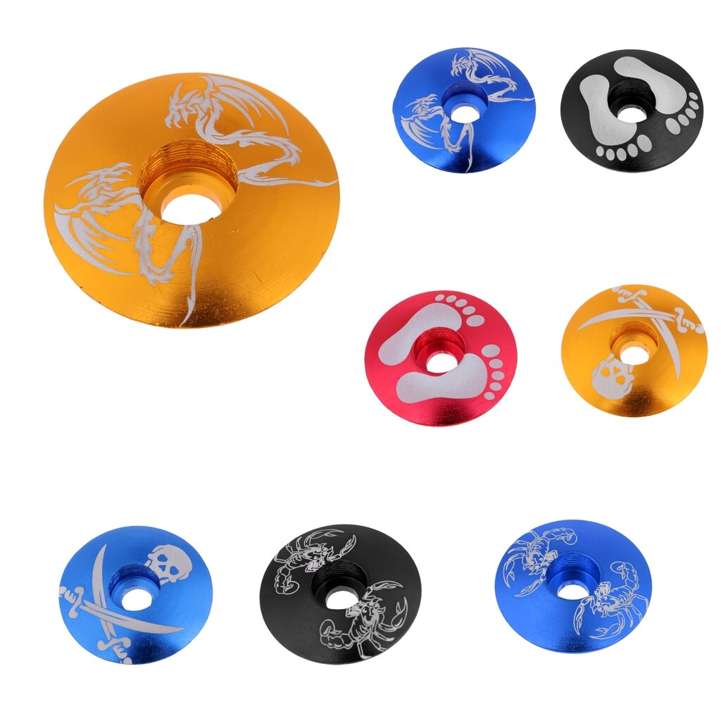 Premium aluminiumslegering mtb landevejscykel frempind headset top cap cover dele tilbehør - forskellige farver