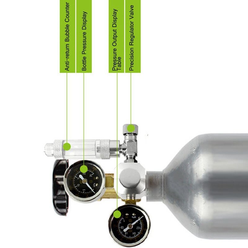 Egoods - Aluminiumlegering CO2 bellenteller met niet-terugslagklep voor Egoods - Aluminiumlegering CO2 bellenteller met niet-terugslagklep voor