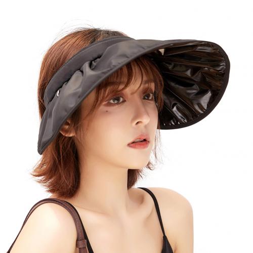 Gorra de visera plegable Anti-UV para mujer, visera ancha, sin Topless, para deporte al aire libre, Verano: Negro