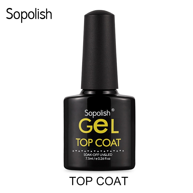 Sopolish Top coat 7.5 ml Soak-Off UV & LED Lamp Nagellak Magic Manicure Gel Nagellak Primer semi Permanente Lucky Gel Lak
