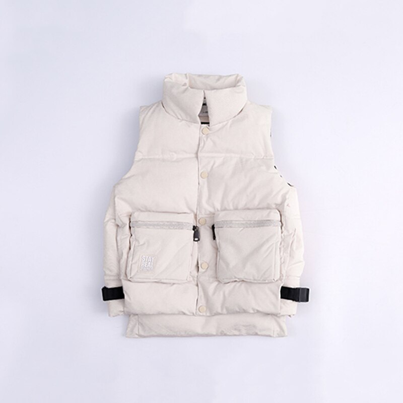 Chaqueta tipo chaleco para niñas, abrigo grueso con bolsillos grandes, chaleco acolchado de algodón informal para niños, cálido, sin mangas, chaquetas, ropa de 4 a 12 años