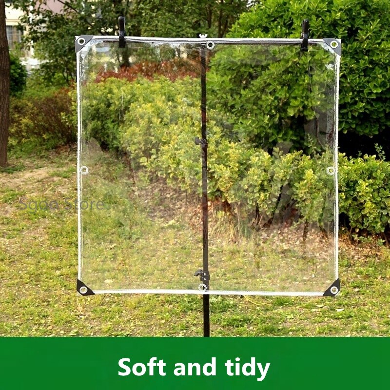Thick 0.35mm Transparent PVC Rainproof Cloth Balcony Bonsai Succulent Plants Keep Warm Tarpaulin Pet Dog House Cover Waterproof