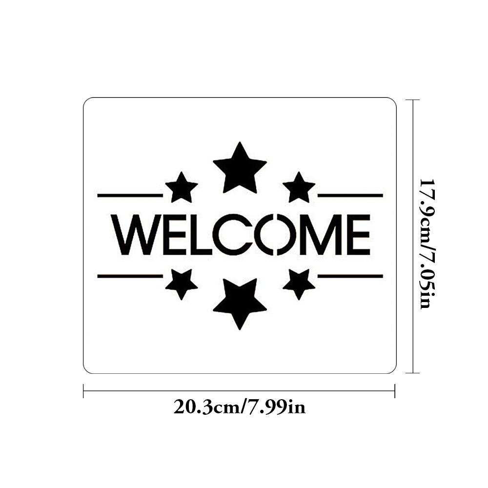8PCS/Set Large Size WELCOME Stencils Welcome Reusable Stencils for Front Door Walls Porch Painting on Wood Art DIY Projects