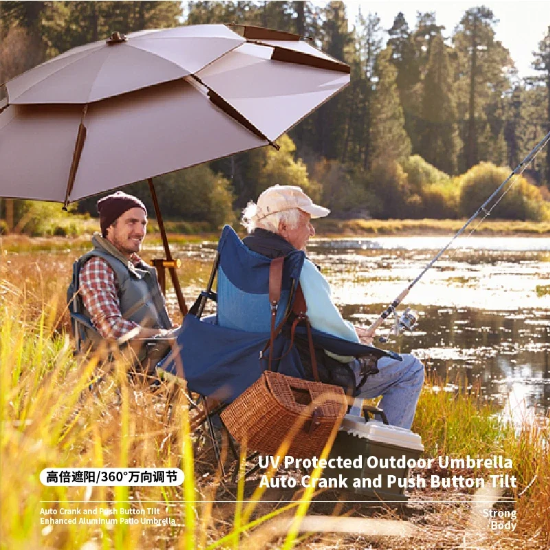 Grand parapluie de pêche, Portable, épais, sac de transport, Double couche, pliant, Parasol de plage, ombrage d'extérieur