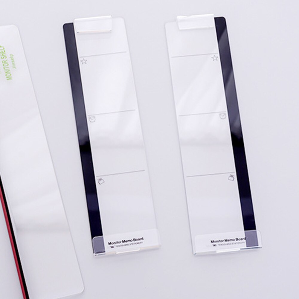 1Pcs Acrylic Monitor Message Memo Board Transparent Name Card Phone Holder Desktop Storage Organizer Office Supplies