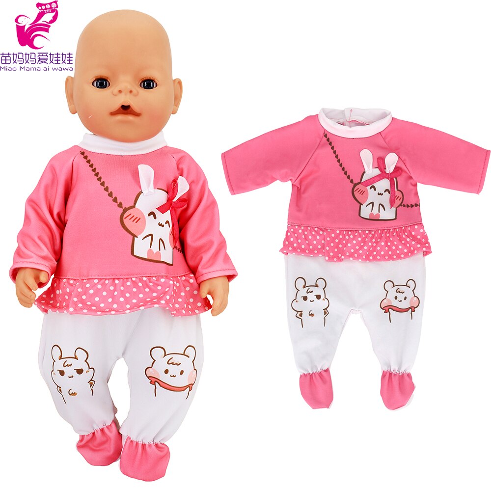 40cm reborn baby docka kläder kanin overall för 40cm docka jumpsuit nenuco y su hermanita 18 tum flick docka kläder: A7