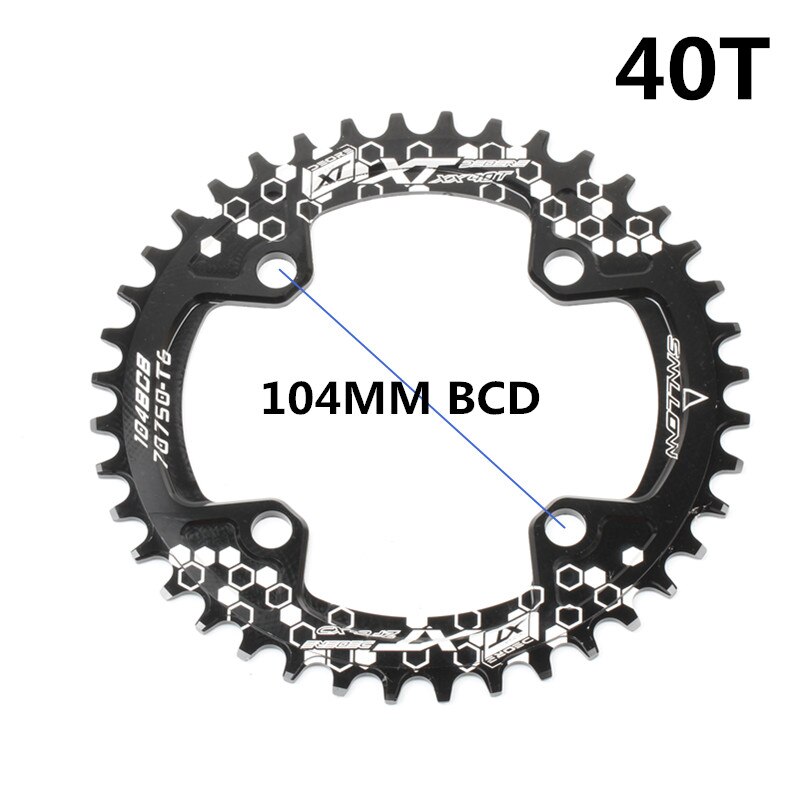 104 bcd 40/42/44/50/52t mountainbike kettingblad mtb crankstel aluminium smal breed kettingblad: 40t zwarte