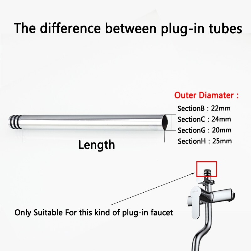 Alargador de ducha de 24mm/22mm/20mm, 30/40cm, chapado en cobre/barra de extensión de ducha negra sin rosca, tubo de ducha alargador