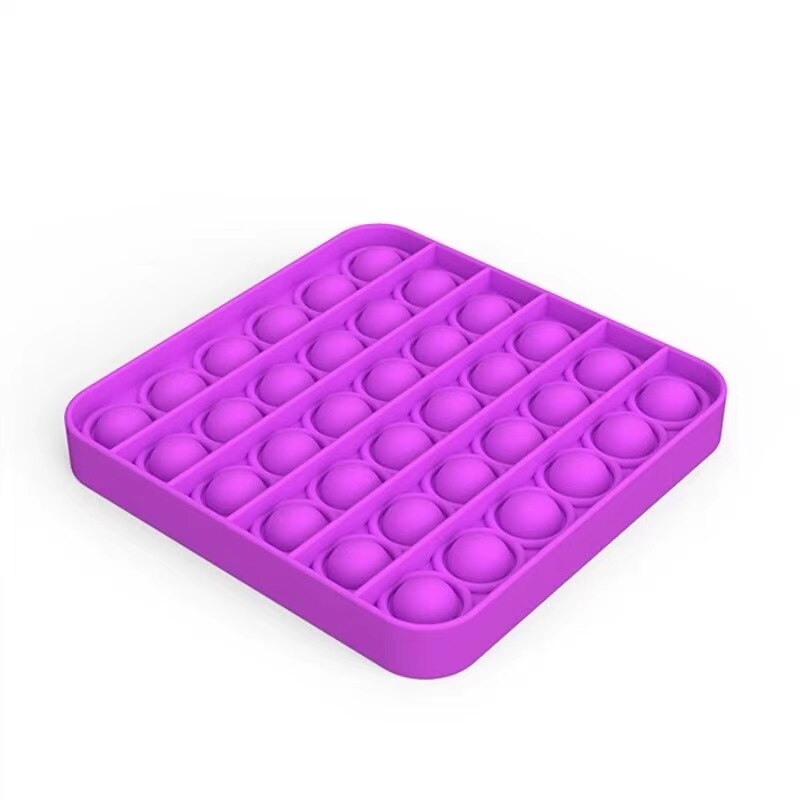 Push Pop Bubble Sensory Toy Autism Needs Squishy Stress Reliever Toys Adult Child Funny Anti-stress Pop It Fidget Reliver Stress: 9Purple square