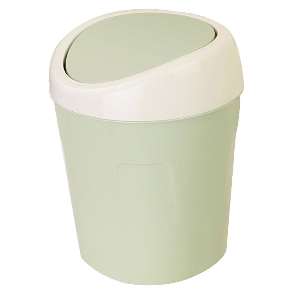 Mini Afvalbakken Desktop Plastic Huisvuilemmer Kantoor Prullenbak Huishoudelijke Opslag Vat Tafel Vuilnisbak Kleine Afvalbak Met Deksel: green