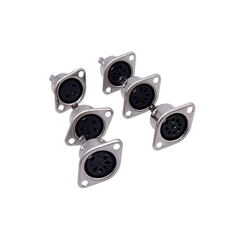 5Pcs Computer Keyboard Plug DIN S Terminal Connector 3P4P5P6P7P8P Female Socket Mount adapter SOLDER MIDI cable connector