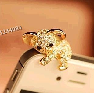 Rea koala 3.5mm söt dammplugg för iphone 6 5s hörlurar prylar stubbar för samsung  s7 xiaomi universella tryckknappstelefoner