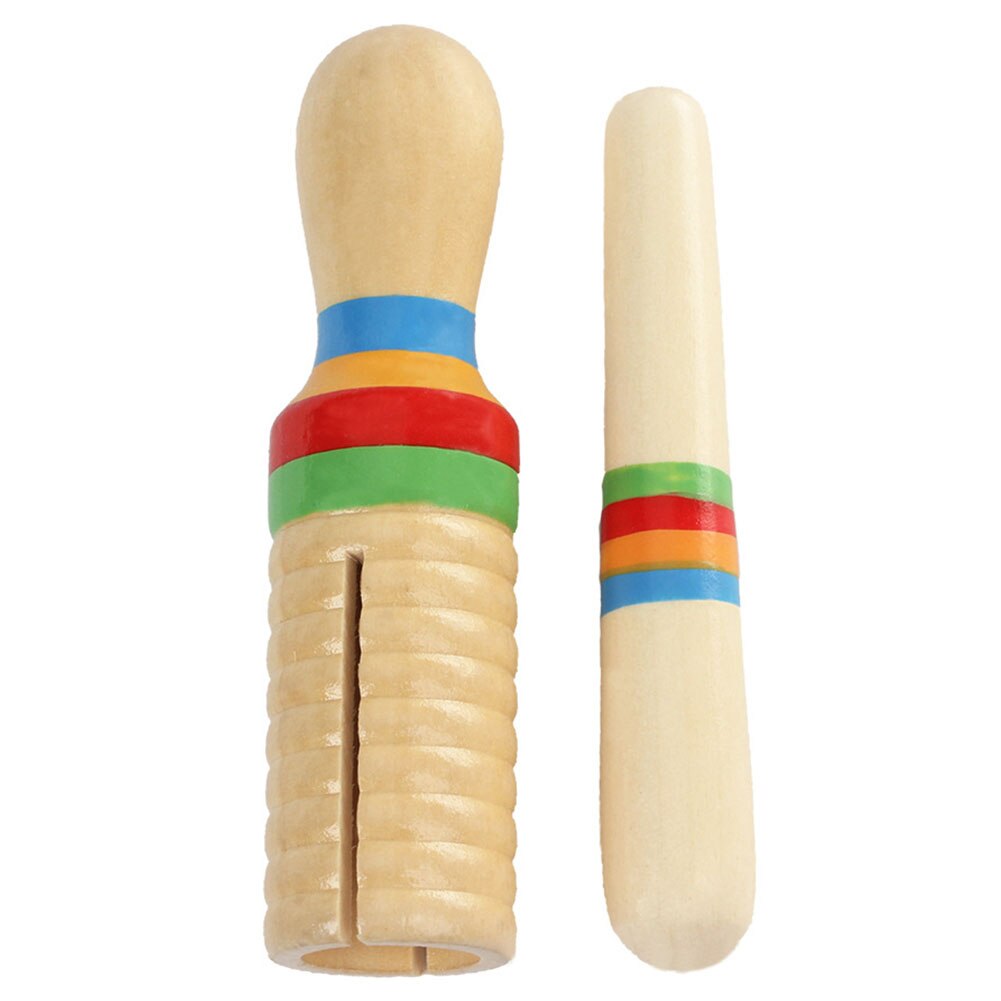 Rohr Rhythmus Klang Musik Instrument Art freundlicher Party Leichte Holz Guiro Zylinder Spielzeug Einzelnen Gewinde