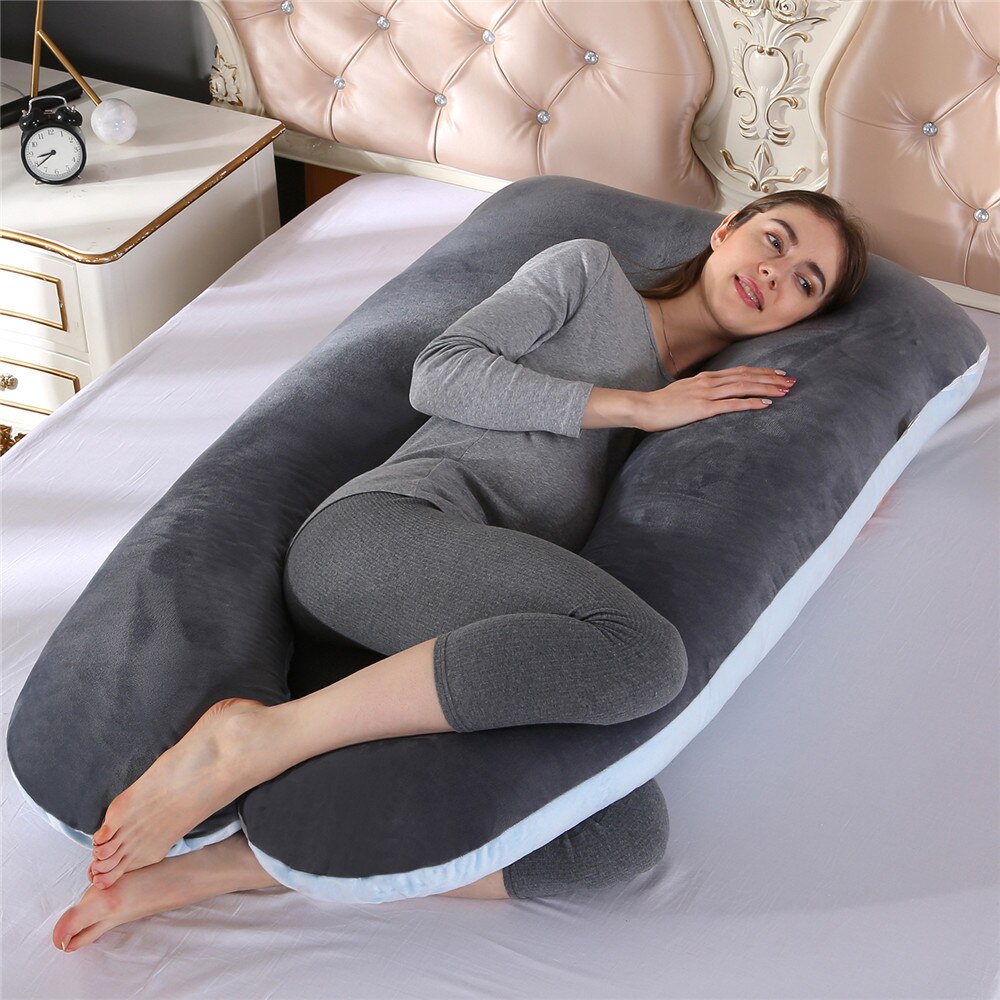 100%  bomulds graviditetspude gravid pude til gravide lang gravid blød kvinde pude u form gravid puder: Farve 9