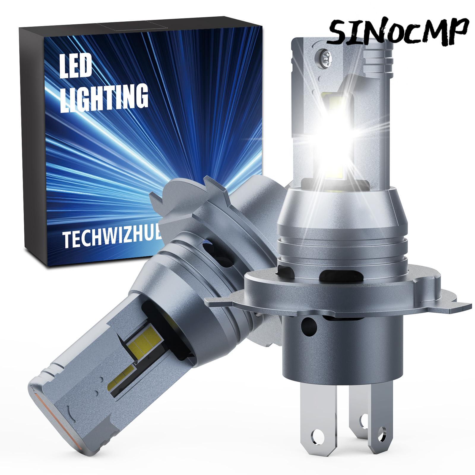 2 Stück H4-LED-Scheinwerfer der HLC7F-Serie, 600 % heller, kabellos, Fern- und Abblendlicht, 24000 lm, Scheinwerferlampen, Kfz-Plug-Play-Beleuchtung