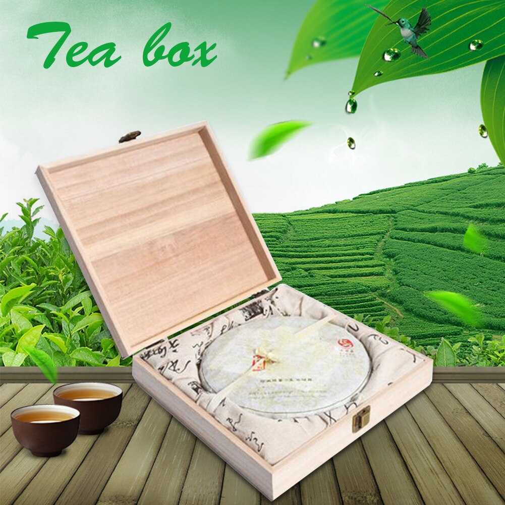 Wooden Tea Box Pallet For Puer Top Lid Cover Carving Clamshell Wrap Home Teabags Storage Container Restaurant DIY Solid