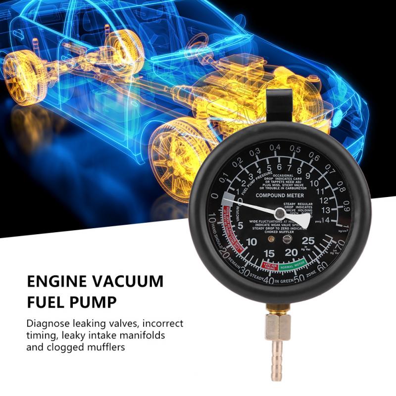 Car Engine Vacuum Fuel Pump&Vacuum Tester Gauge Carburetor Pressure Diagnostics Leakage Tester Durable