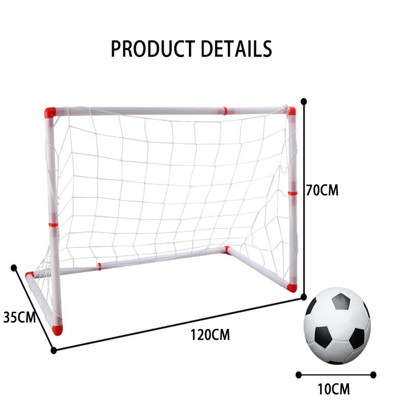 Mini Football Goal Nets Small Soccer Children Exercise Ball Sports Training Football Gate Indoors Activities Yard Kids Games: WHITE AND RED L