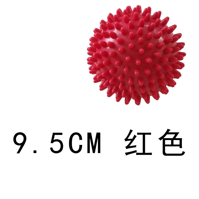 JUFIT 7.5CM/9.5CM PVC Massage Acupoint Grip Ball Point Nail Fascia Yoga BalL Body Building Ball Hedgehog Ball: Red9.5cm