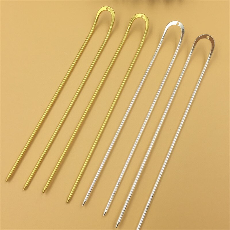 Basehome 5 stk 6 farver 130 x 2mm hårnåle hårkam guld/forsølvet hårtøj gør-det-selv tilbehør fund
