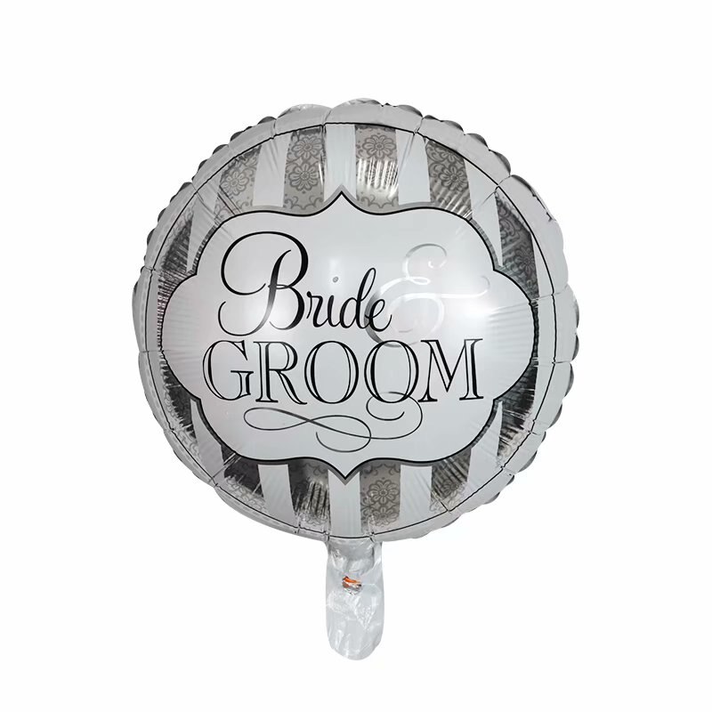 2 uds 18 pulgadas ronda oro blanco brillo impresión Sr. Y Sra. Globos de papel de aluminio de amor de la novia matrimonio decoración de la boda de Día de San Valentín suministros para eventos: Verde claro
