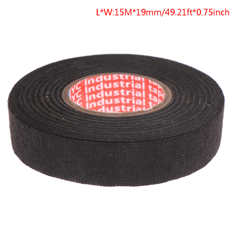 1Pcs 15mm Heat-resistant Flame Retardant Tape Coroplast Adhesive Cloth Tape For Car: WHITE