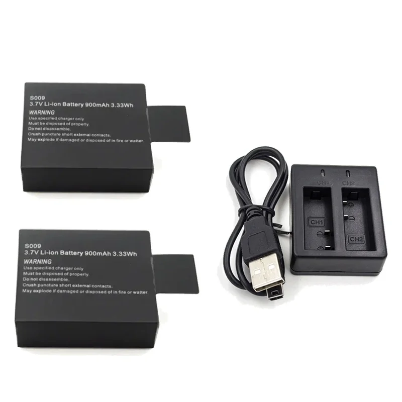Batería de iones de litio recargable de 3,7 V y 900mAh para SJ4000 SJ5000 SJ6000 WIFi SJCAM cámara de acción deportiva DV SJ batería dedicada