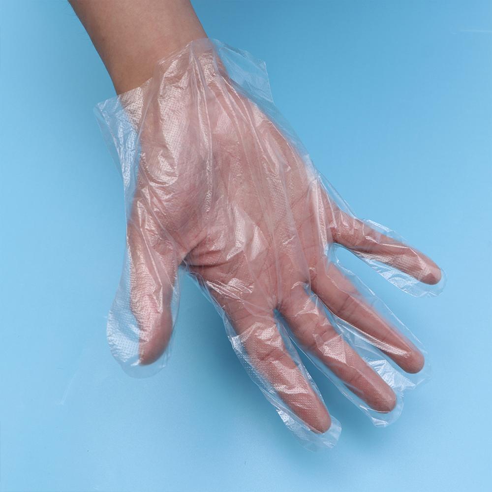 Guantes desechables de 100 uds, guante de plástico de un solo uso, guantes para comida desechables para restaurante Industrial, guantes de limpieza para Cena