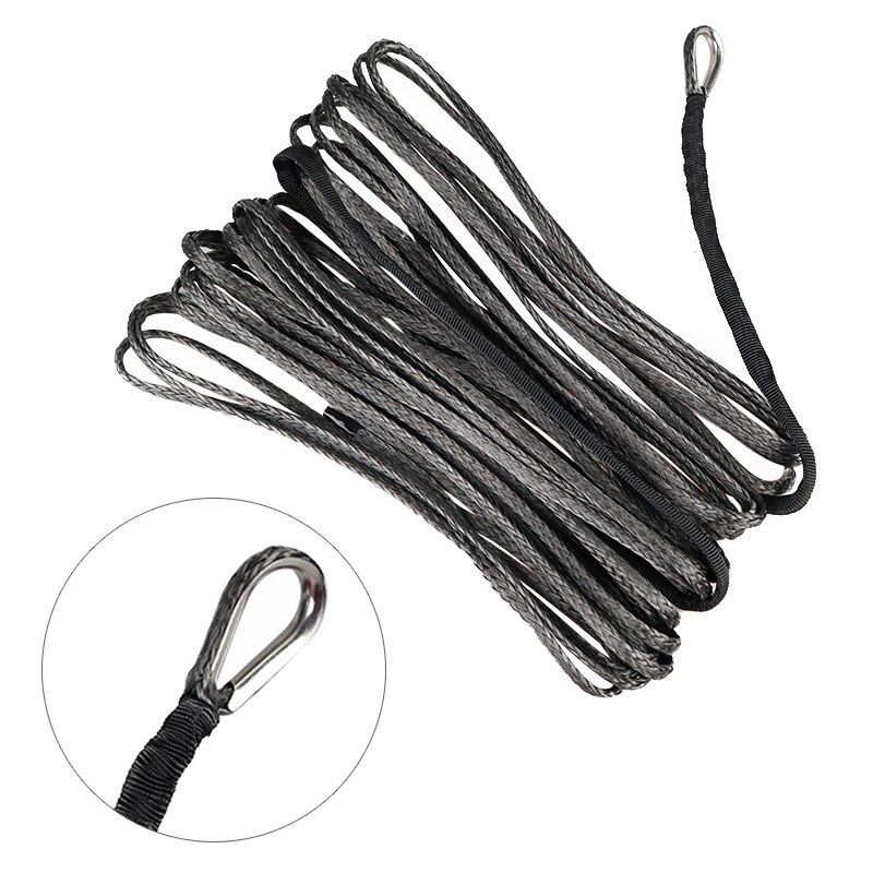 15m 7700LBs Winch Rope String Line Cable with Sheath Gray Synthetic Towing Rope Car Wash Maintenance String for ATV UTV Off-Road