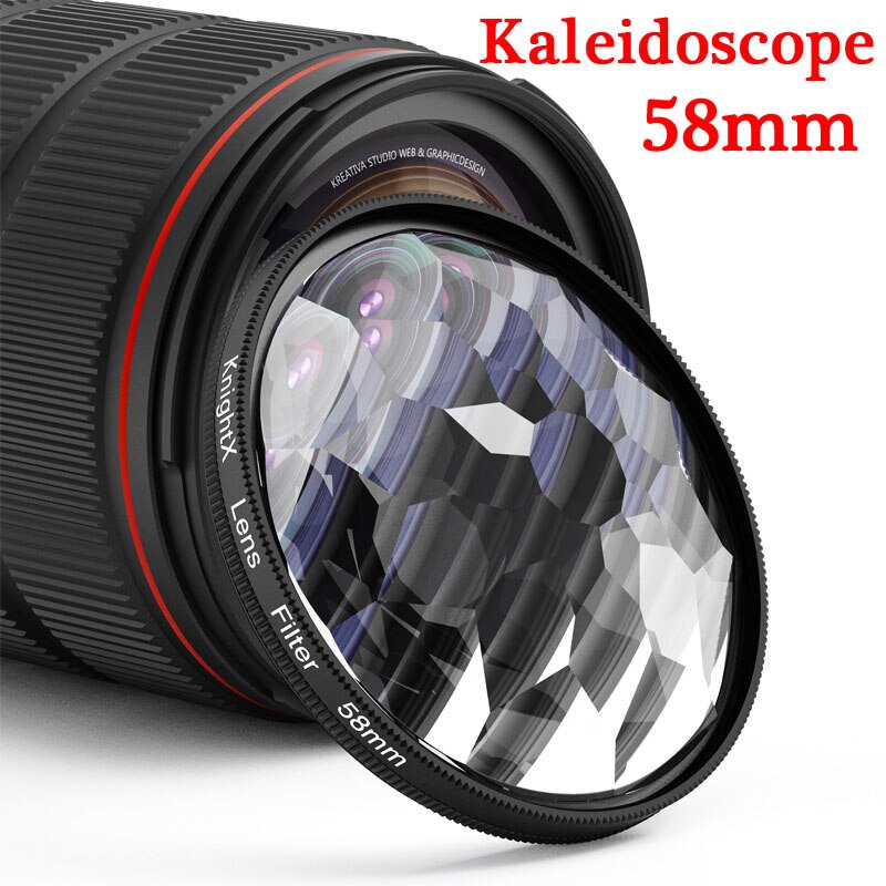 Knight tx – filtre à prisme Kaleidoscope, 52mm 55mm 58mm 67mm 77mm, dioptrie fendue, numéro modifiable UV CPL ND, objectif de photographie d'appareil photo: 58mm Kaleidoscope