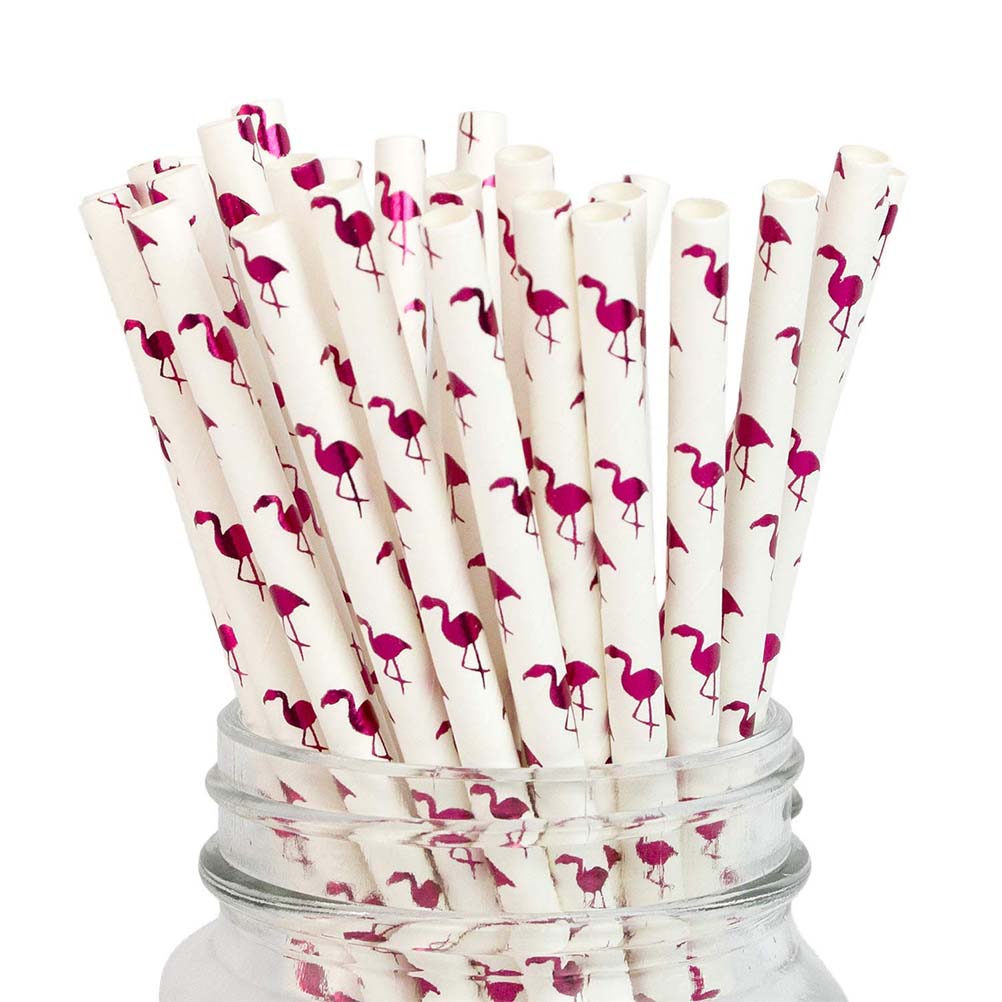 100 stuks papieren rietjes, afbreekbare fruitpatroon drinkpapier pipetten cocktail rietje drinkrietje feestdecoratie